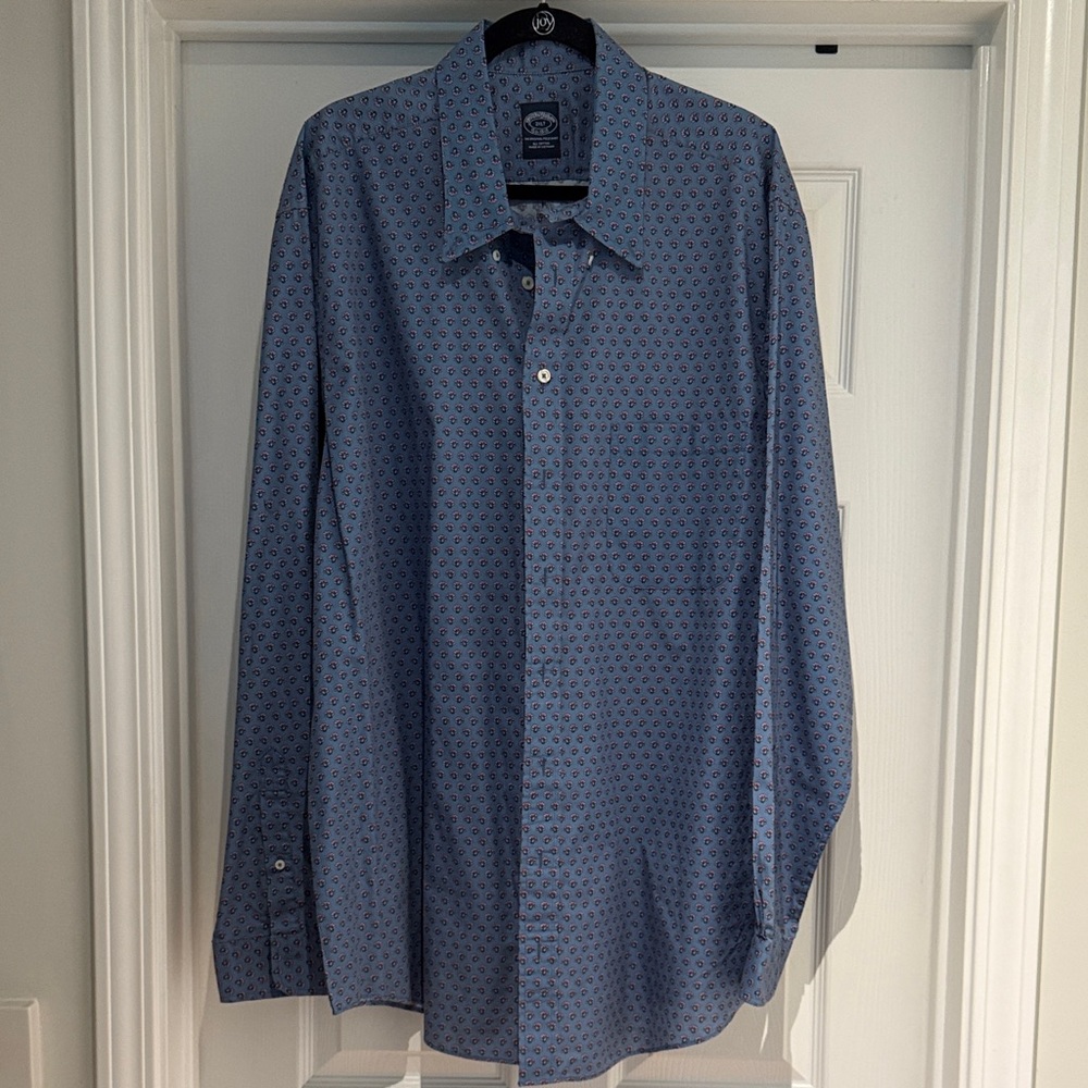 Brooks Brothers Blue Geometric Button Down Shirt